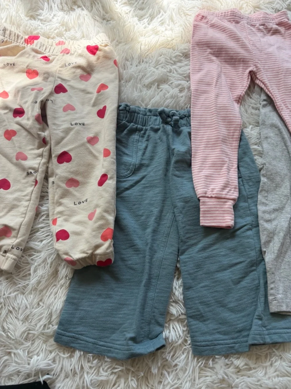 Four soft pajama Carter's Girls Pajama Bottoms bundle Set - Pink, Cream, Teal, G